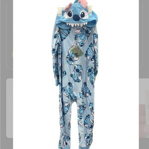 Disney Blue Stitch Kids One Piece Footie